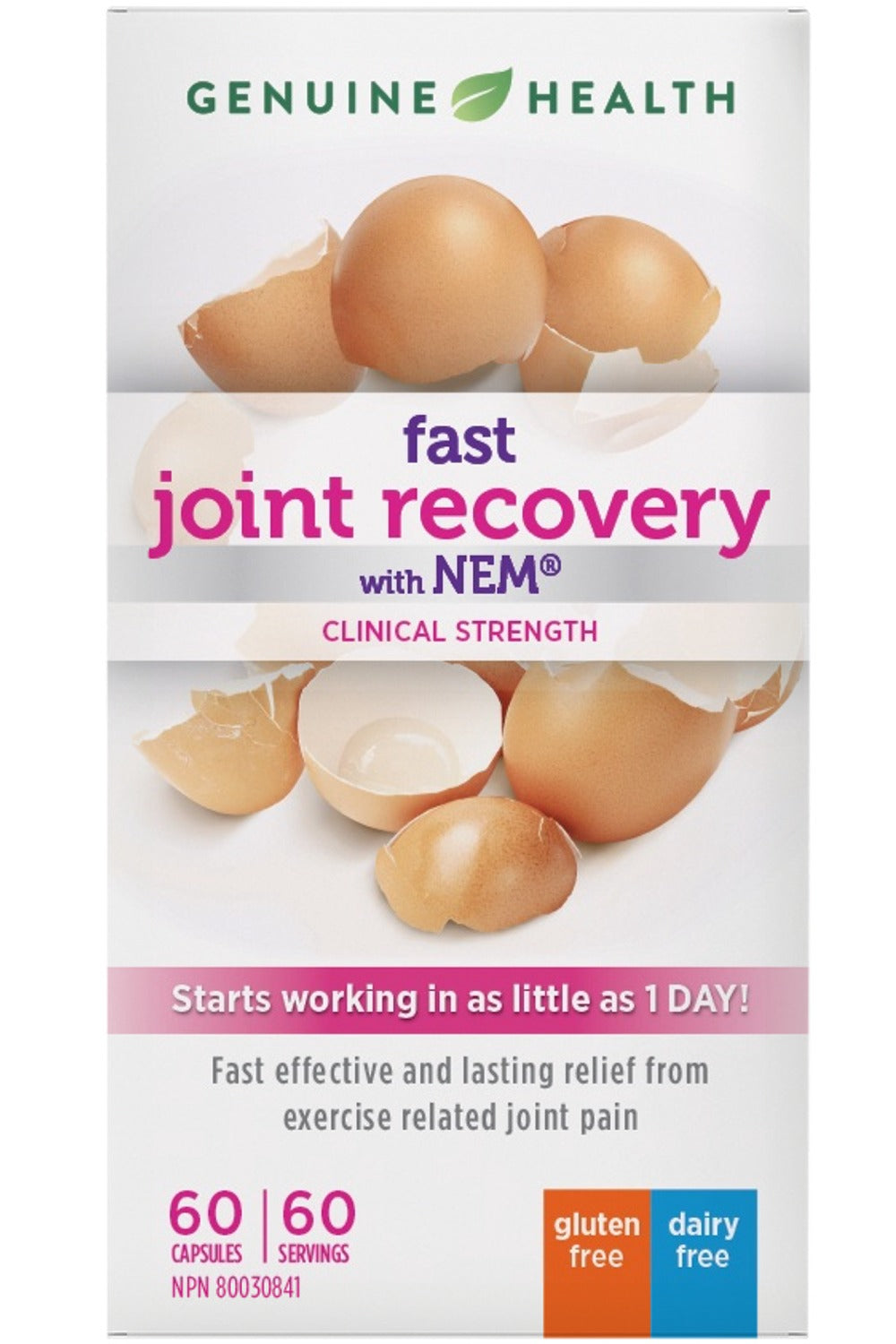 GENUINE HEALTH Fast Joint Recovery with NEM (60 Caps / 60 Servings)