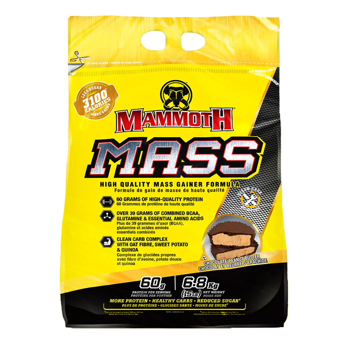 MAMMOTH Mass Chocolate Peanut Butter 15lb