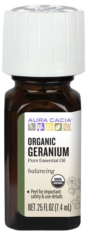 AURA CACIA Geranium Essential Oil Organic  (7.4 ml)