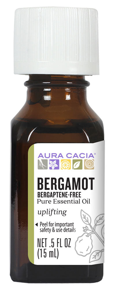 AURA CACIA Bergamot Essential Oil Bergaptene-Free (15 ml)