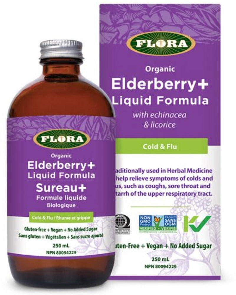 FLORA Organic SAMBU Elderberry+ Liquid (250 ml)