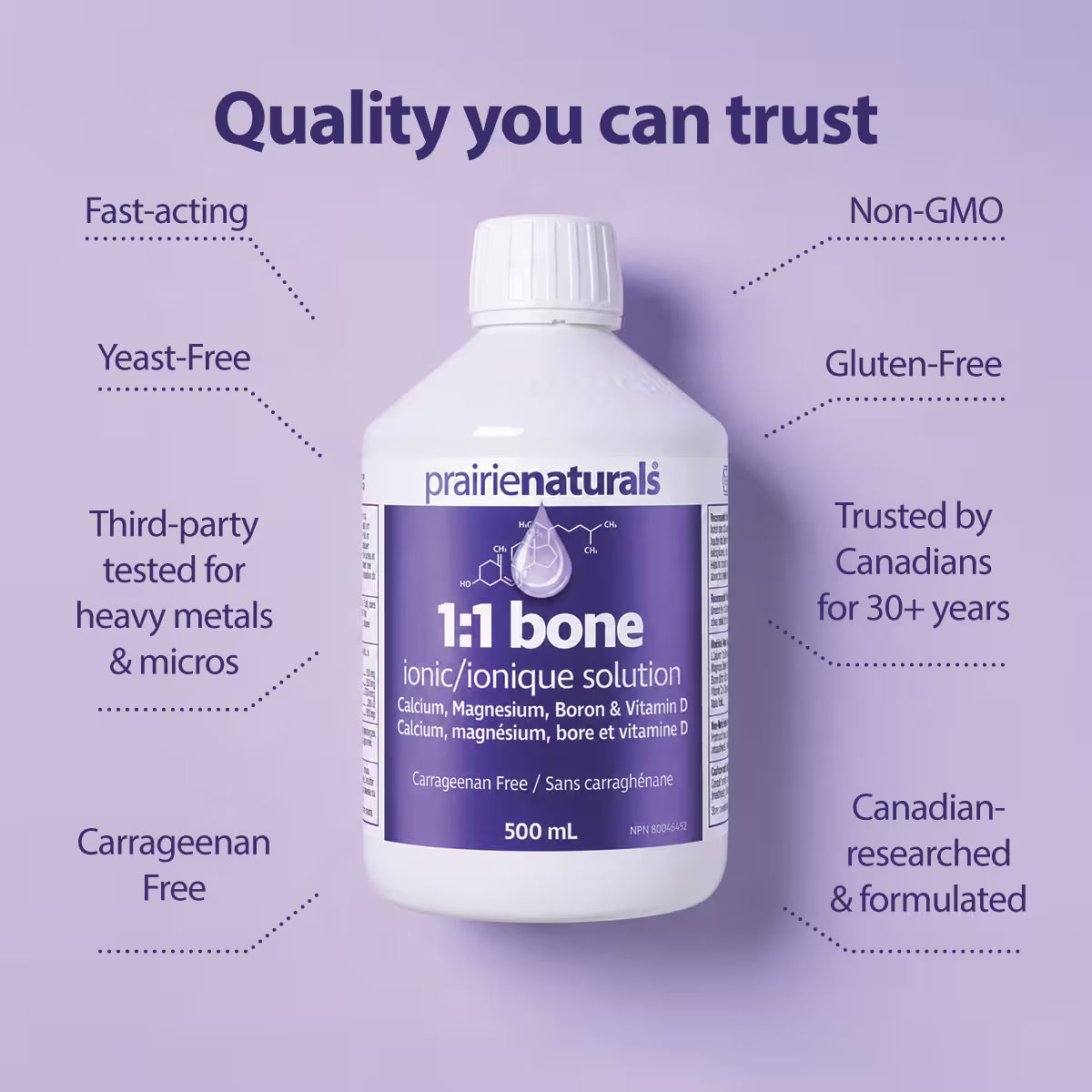 PRAIRIE NATURALS Ionic Bone Solution 1:1 (500 ml)