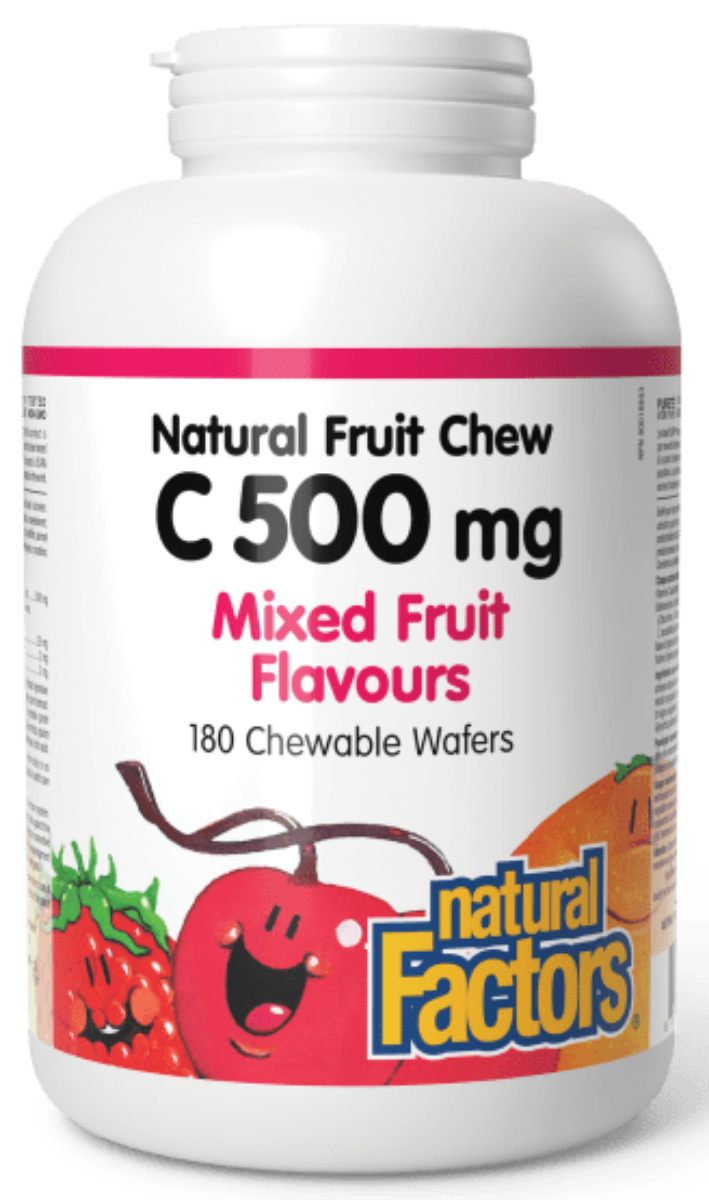 NATURAL FACTORS Vitamin C Mixed Fruit (500 mg - 180 chews)