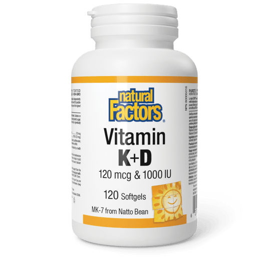 NATURAL FACTORS Vitamin K & D (120 mcg / 1,000 IU - 120 sgels)
