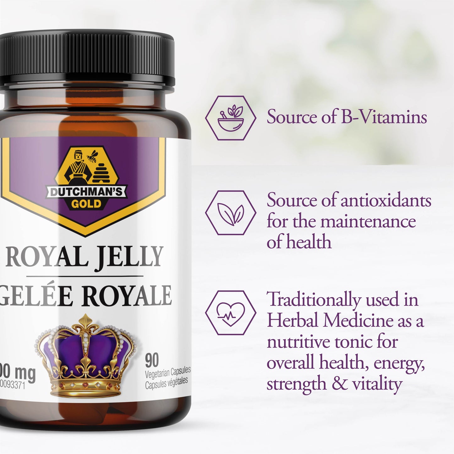 DUTCHMAN'S GOLD Royal Jelly Capsules (1000 mg - 90 Cap)