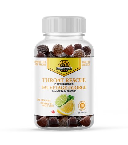 DUTCHMAN'S GOLD THROAT RESCUE Propolis Gummy: 60 count
