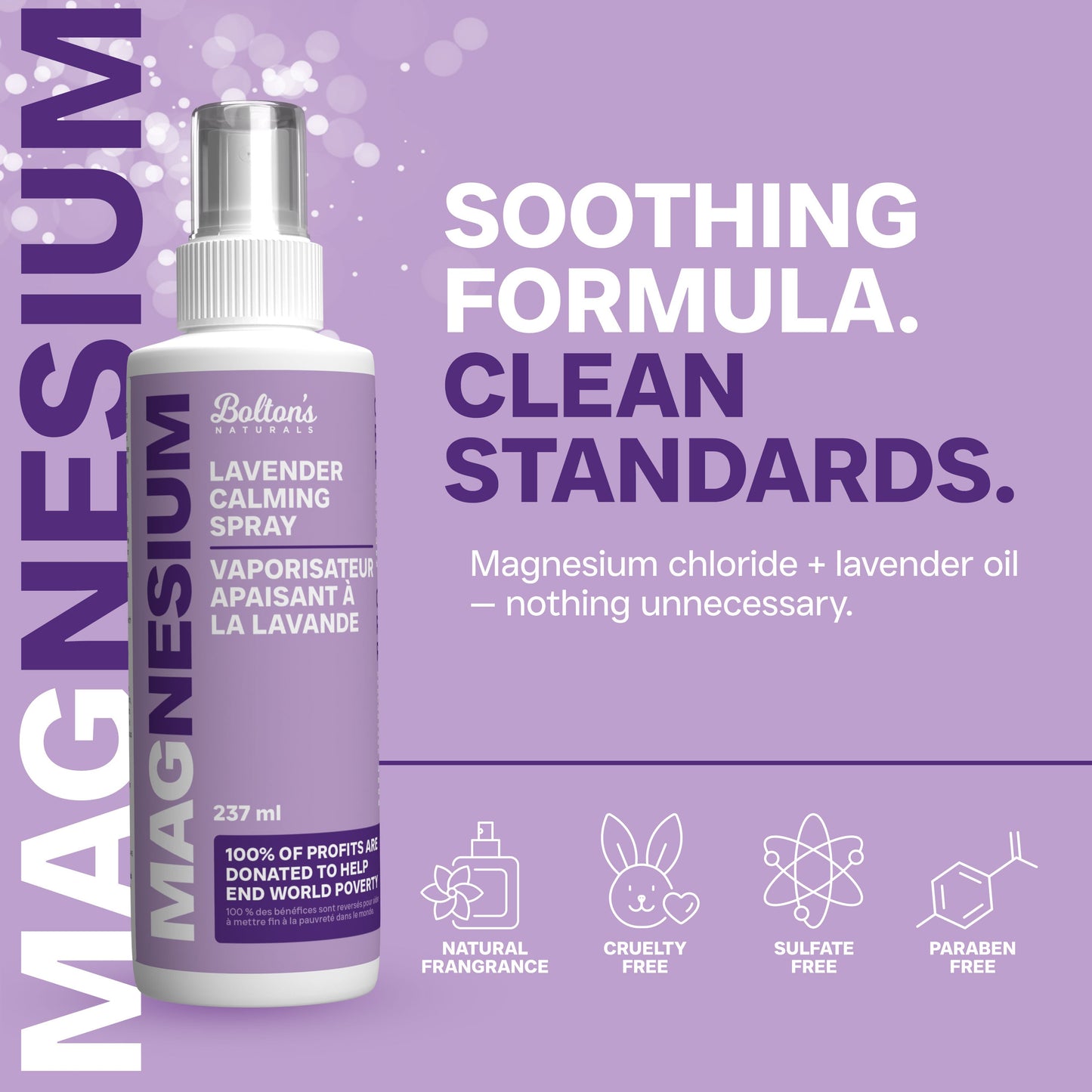 BOLTON'S Magnesium Chloride Spray w Lavender (237 ml)