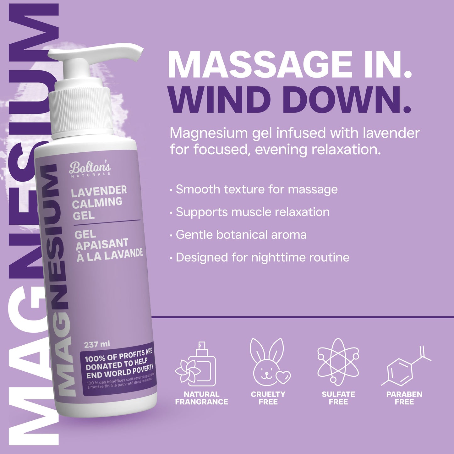 BOLTON'S Magnesium Lavender Calming Gel (237 ml)