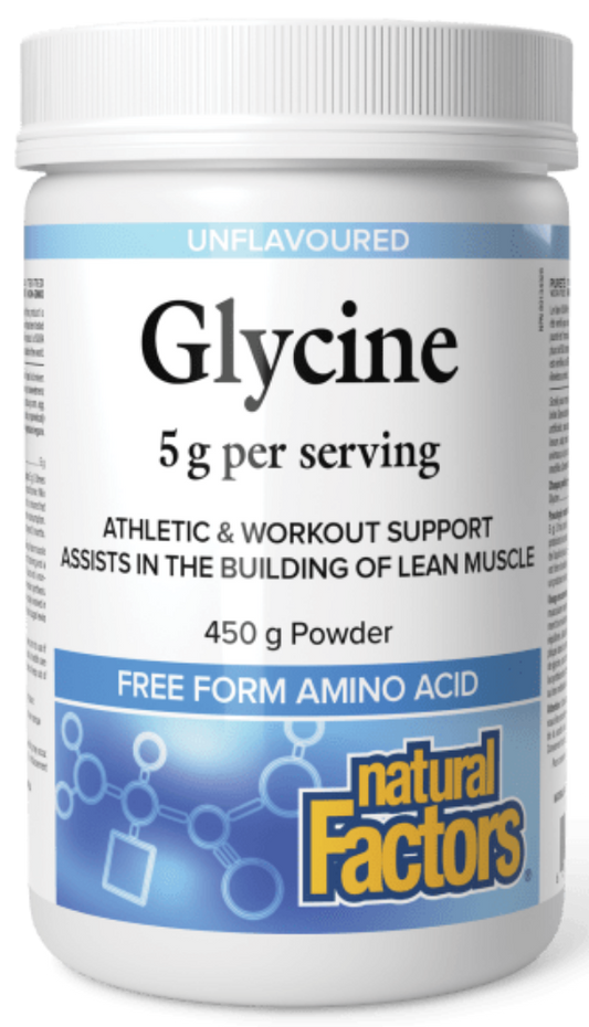 NATURAL FACTORS Glycine Powder (Unflavoured - 450 g)