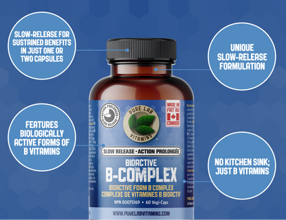PURE LAB VITAMINS Bioactive B Complex Slow Release (120 veg caps)