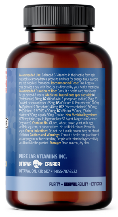 PURE LAB VITAMINS Bioactive B Complex Slow Release (120 veg caps)