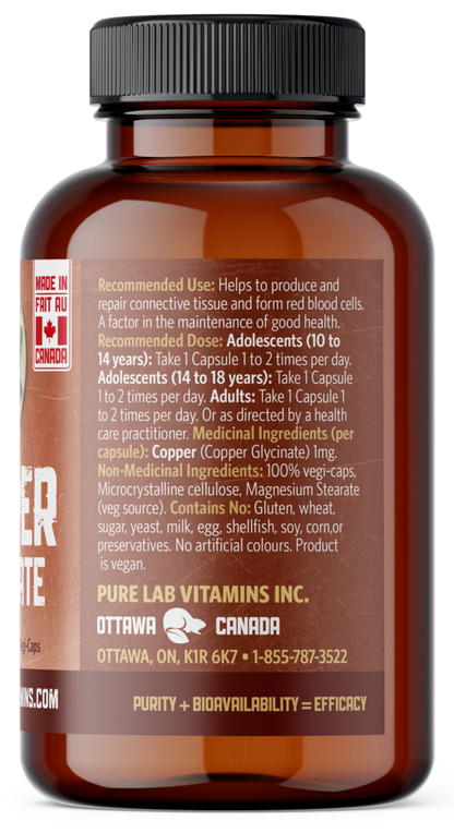 Brown supplement bottle with label on a white background