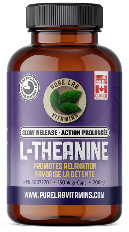 Brown supplement bottle with purple label on a white background