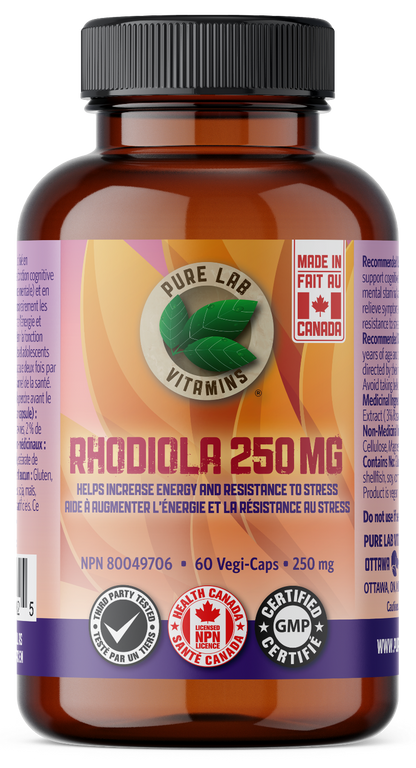 PURE LAB VITAMINS Rhodiola 250 mg 60 Vegi-Caps