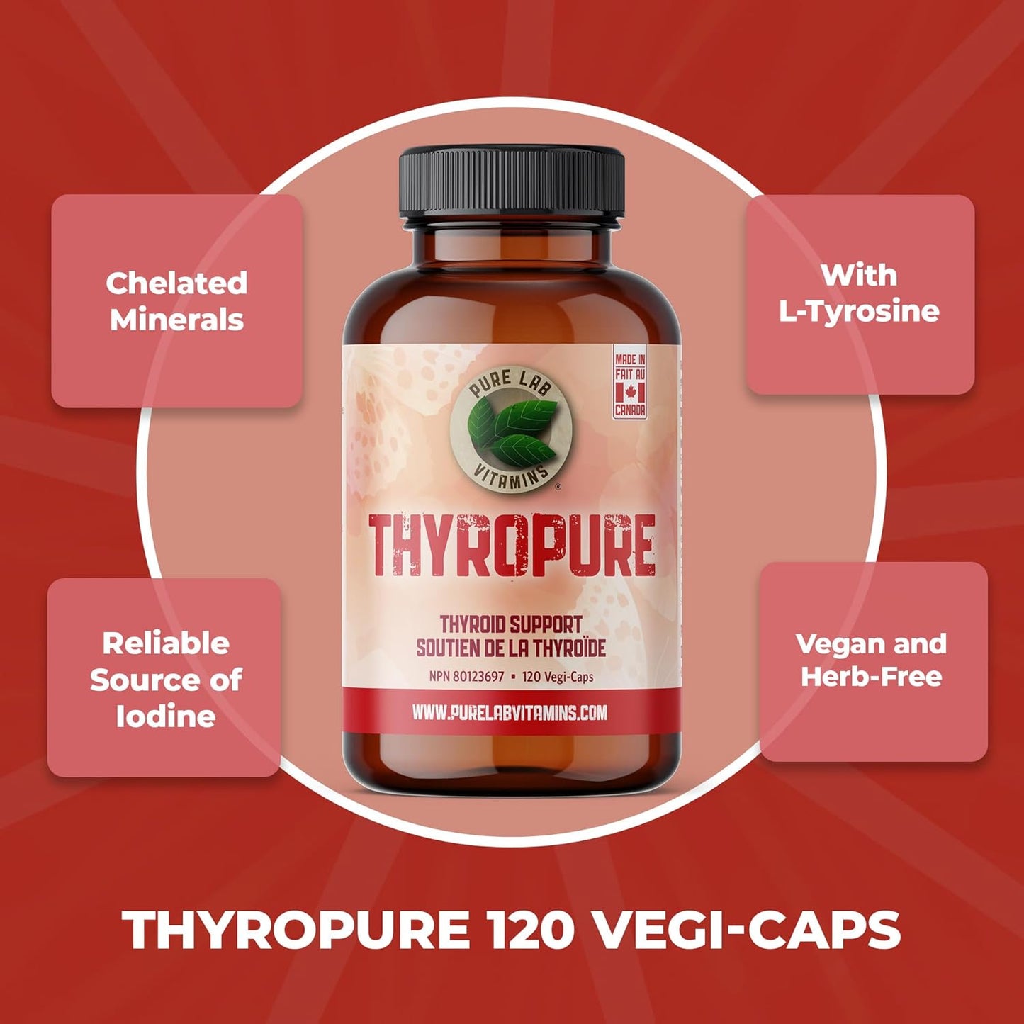 PURE LAB VITAMINS ThyroPure (120 veg caps)