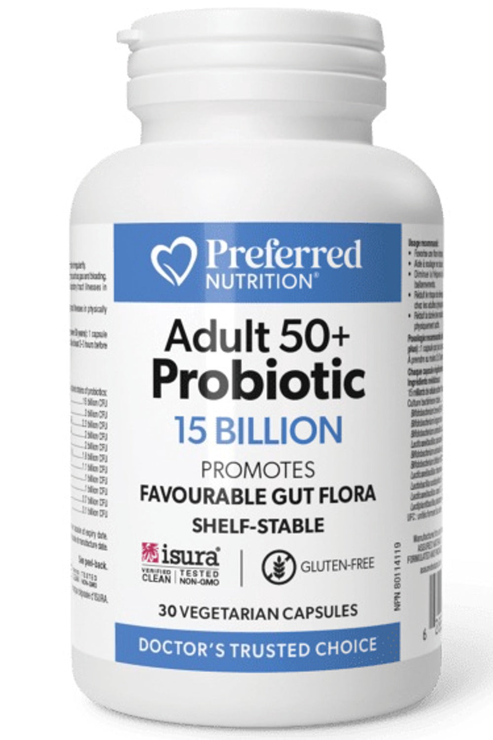 PREFERRED NUTRITION Adult 50+ Probiotic (15 Billion - 30 veg caps)