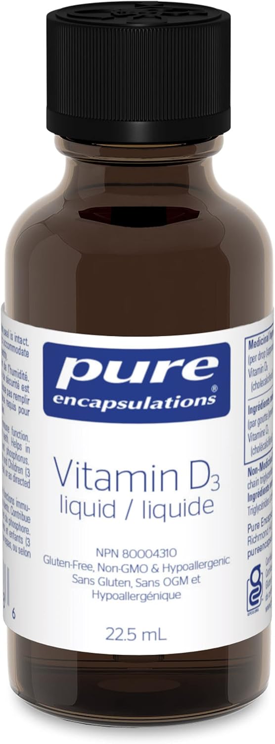 PURE ENCAPSULATIONS Vitamin D3 liquid (22.5 Milliliters)
