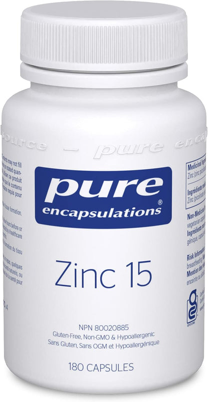 PURE ENCAPSULATIONS Zinc 15 (180 veg caps)