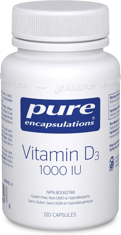 PURE ENCAPSULATIONS VITAMIN D3 1000 IU (120 veg caps)
