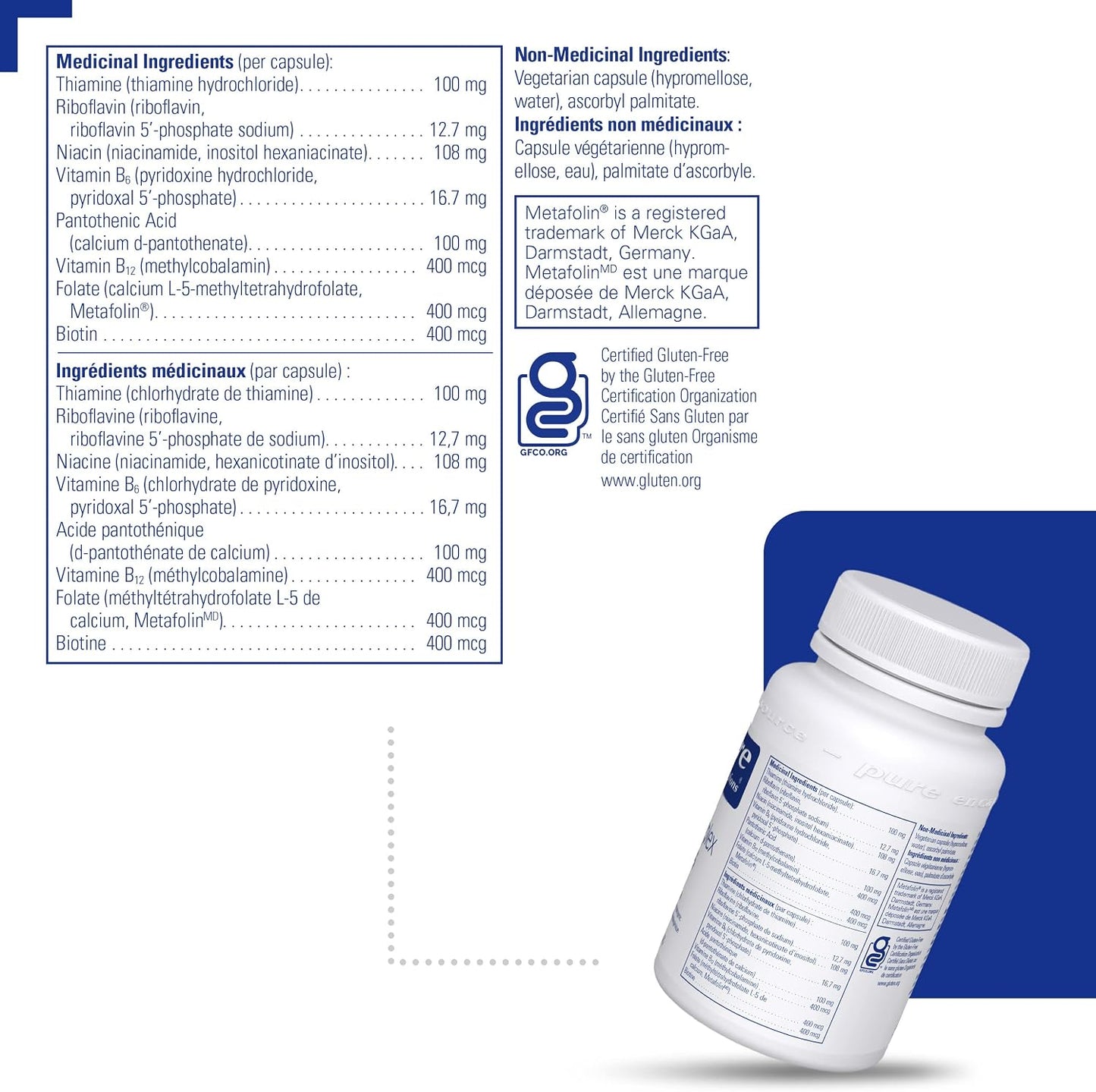 PURE ENCAPSULATIONS B-Complex Plus (120 veg caps)
