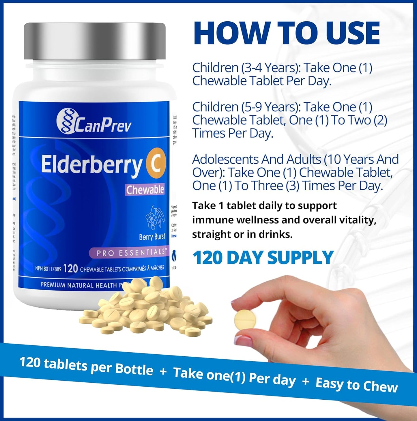 CanPrev Elderberry C Chewable 120 chewable