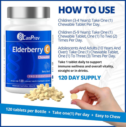 CanPrev Elderberry C Chewable 120 chewable