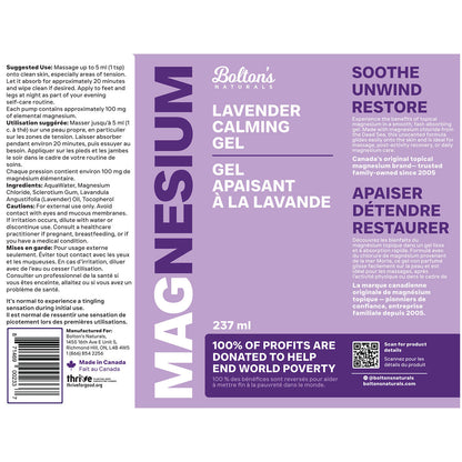 BOLTON'S Magnesium Lavender Calming Gel (237 ml)