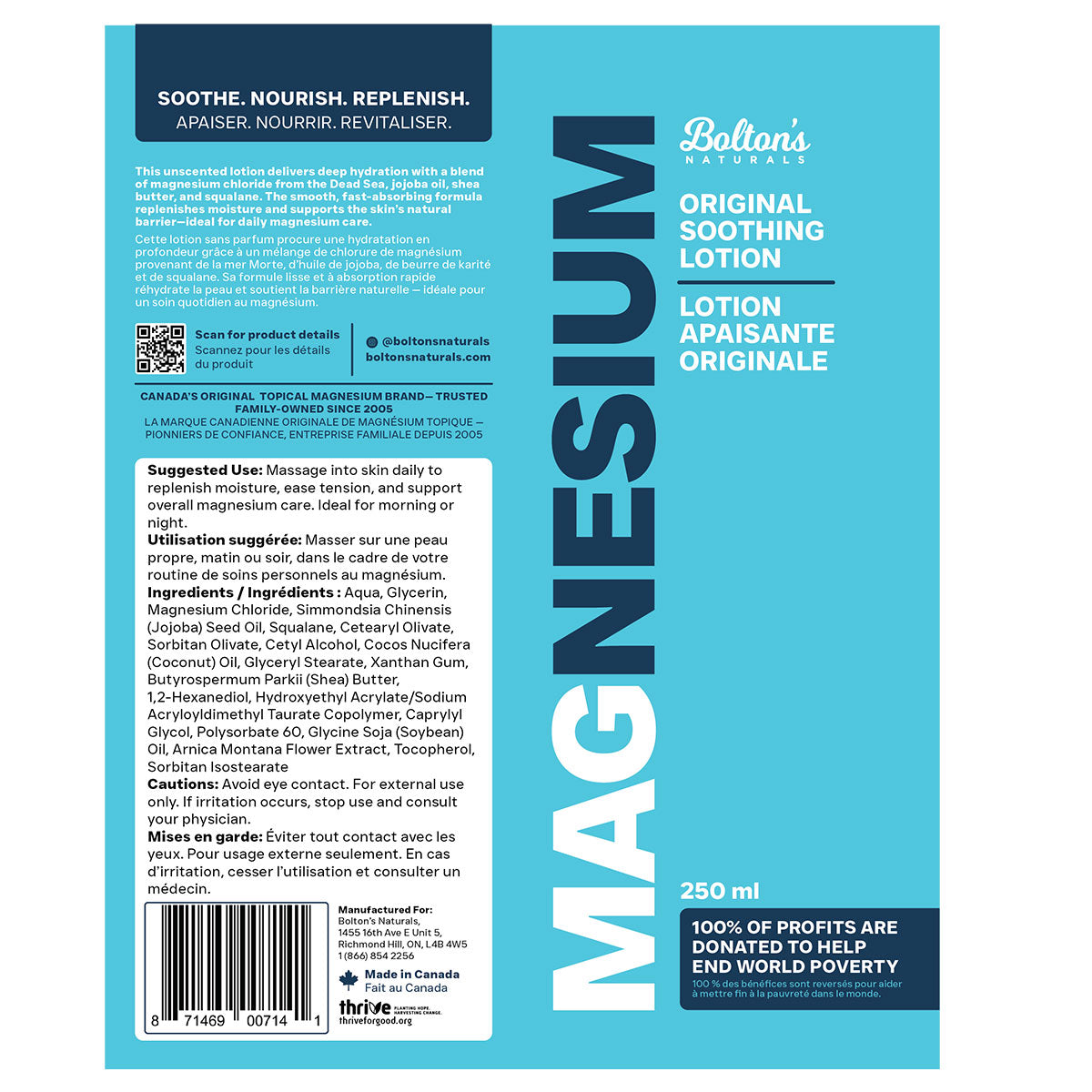 BOLTON'S Magnesium Original Soothing Lotion (250 ml)