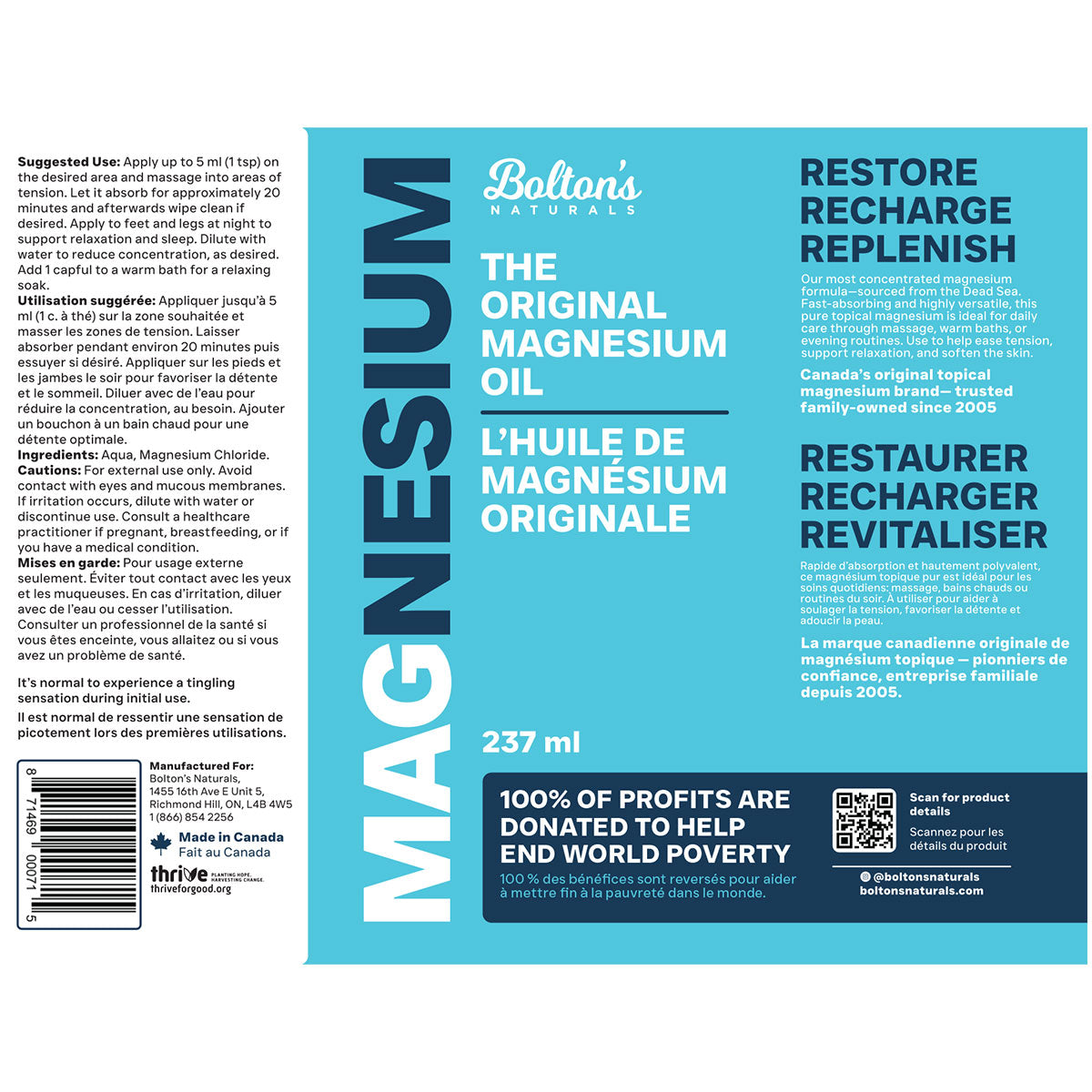 BOLTON'S The Original Magnesium Oil (227 ml)