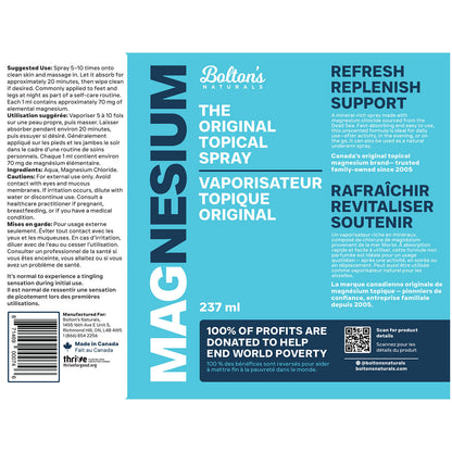 BOLTON'S Magnesium Original Topical Spray (237 ml)